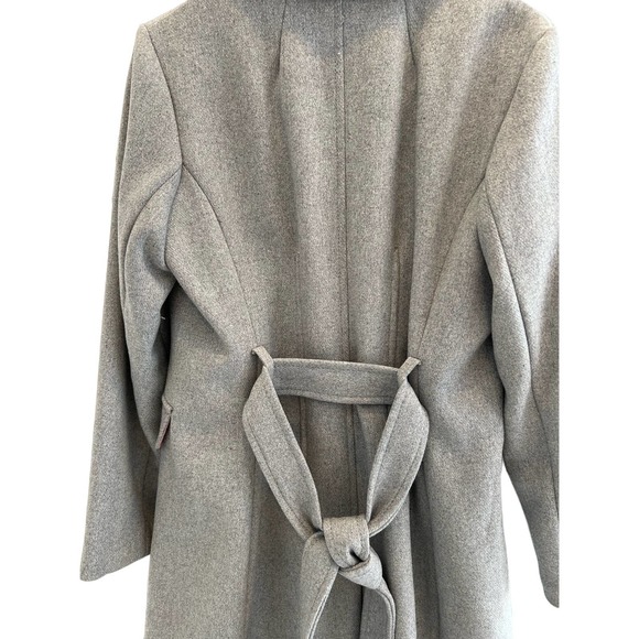 Kate Spade Wool Blend Gray Stylish Belted Coat SZ M - Picture 11 of 16